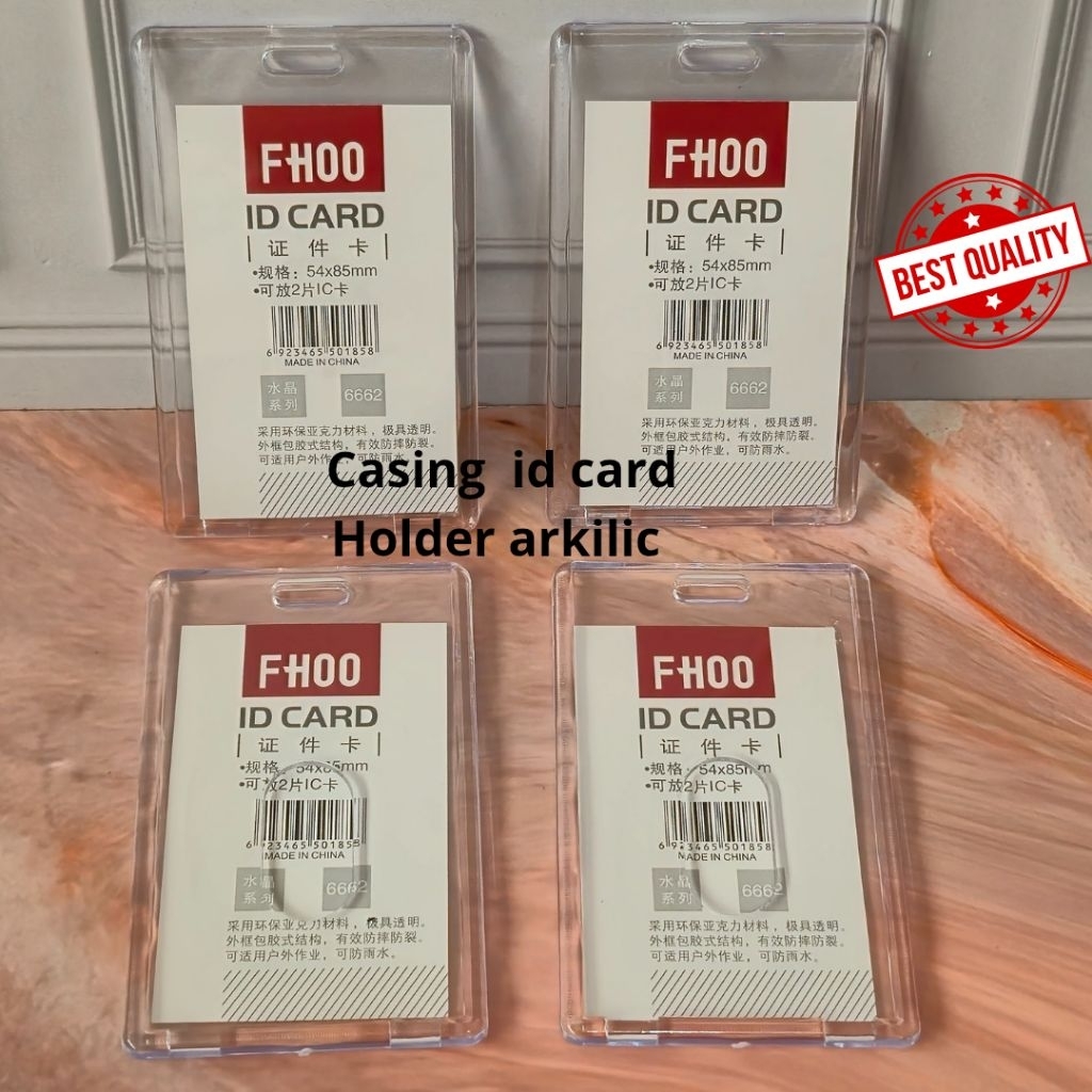 

Id Card Holder Acrylic Transparant Merk FHOO Nametag Id Card Holder Casing Id Card Transparant 2 sisi