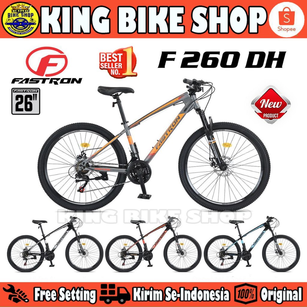 Sepeda Gunung MTB FASTRON 260 DH Ukuran 26 Inch Rem Cakram 21 Speed Dewasa Remaja