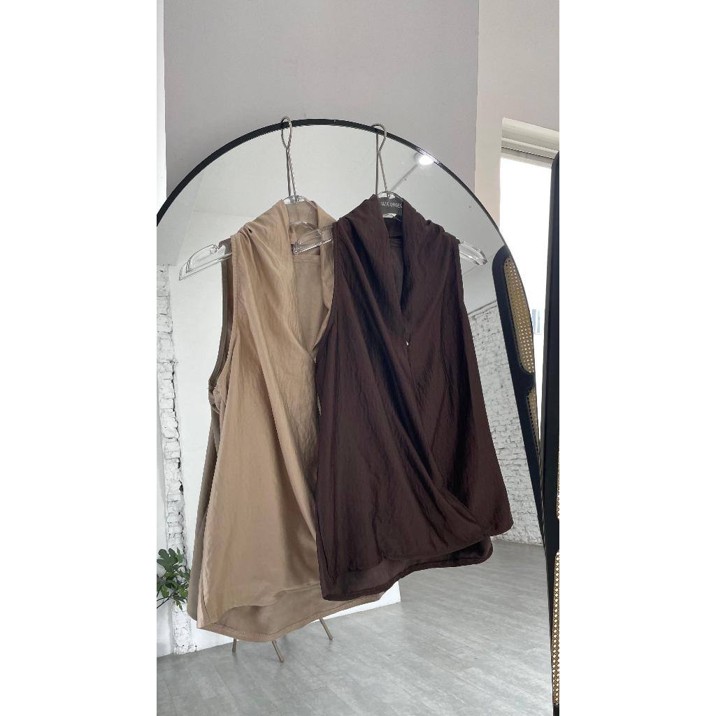 TOP 4778 ATASAN BLOUSE SATIN KOREA WANITA BLOUSE ELEGAN SLEEVELESS WANITA