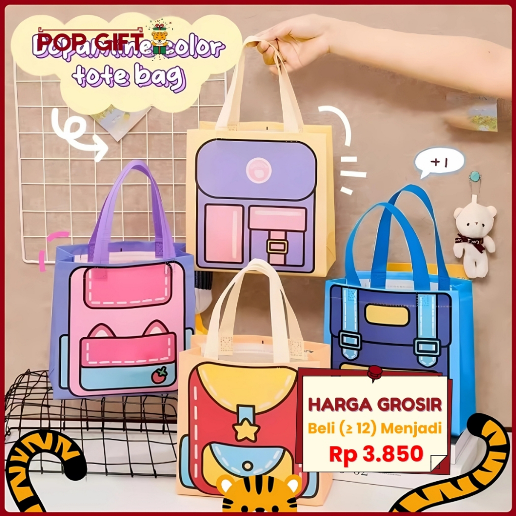 

PG Tas Goodie Tote Bag Tas Belanja Lucu Tas Kado Anti Air Bag Ulang Tahun Lucu Souvenir Hampers ST26