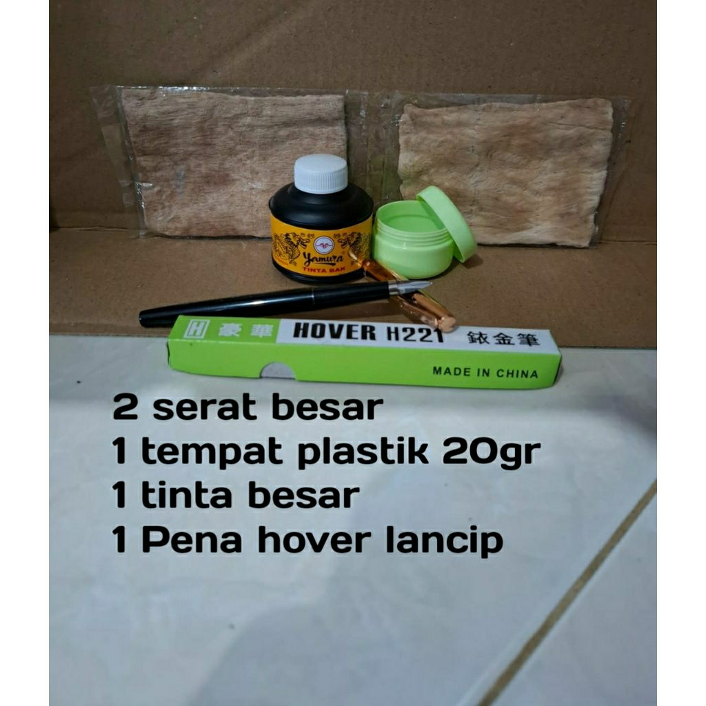 

satu set paket hemat peralatan menulis lengkap Pena kayu tutul pena celup mata pena Bak tinta celup tinta yamura serat ares aras mata pena khot kalam qalam