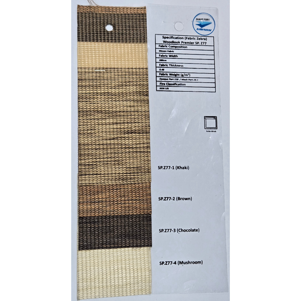 Zebra Blind CHAIN XL COVER BOX Fabric POLYESTER DIMOUT - Sharp Point - Tirai Jendela Gulung Gorden E