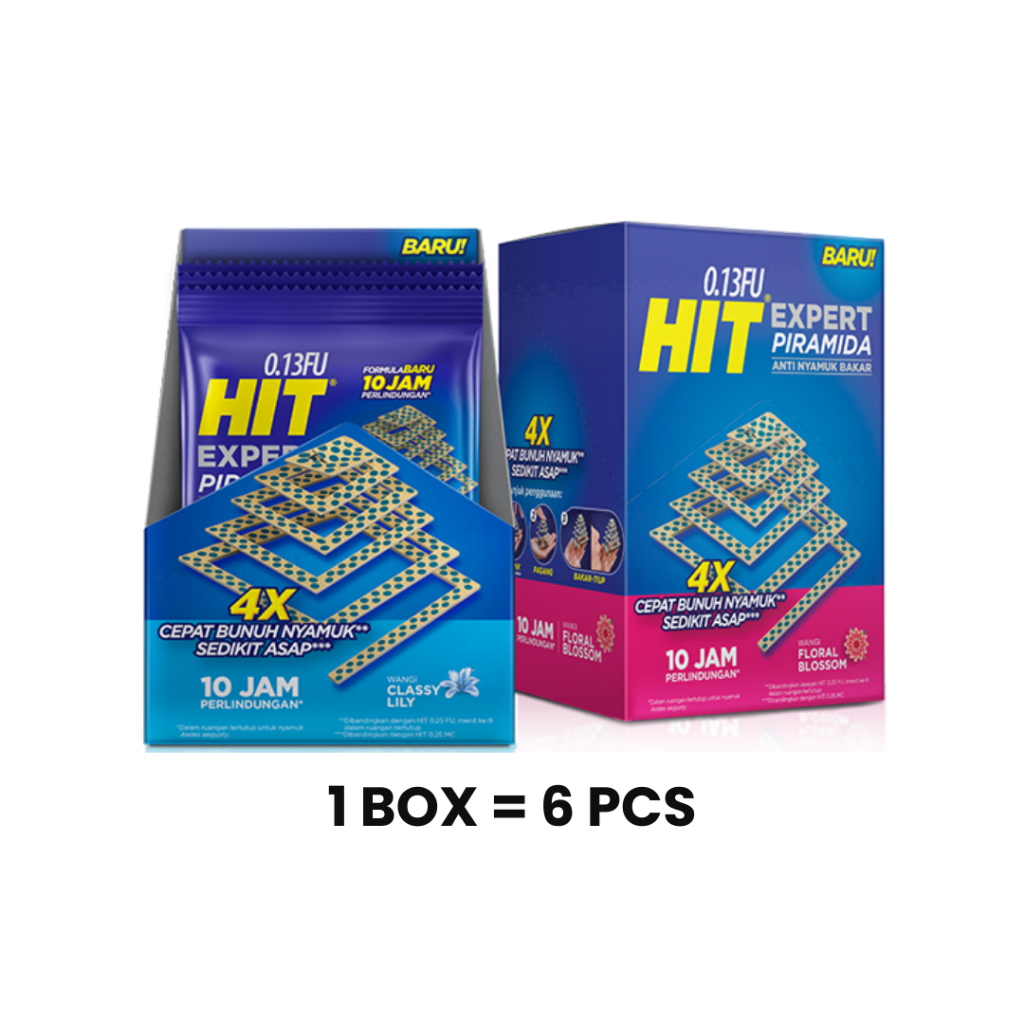 HIT EXPERT PIRAMIDA 10'S Obat Nyamuk Bakar Hit Piramida 1 Box Isi 6 Pack Obat Nyamuk Bakar Hit Magic