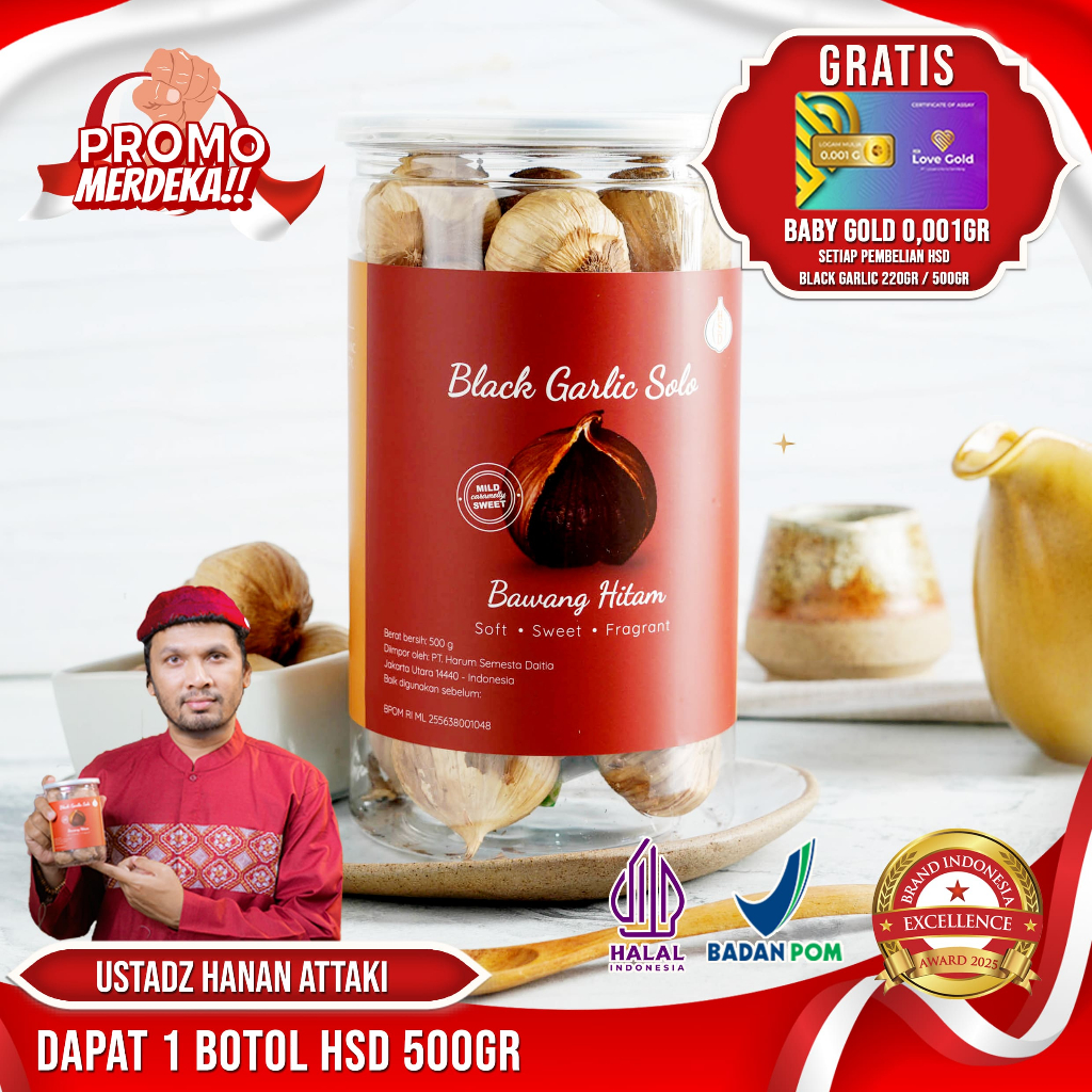 

HSD Black Garlic Solo ( Bawang Hitam Tunggal) 500 Gr