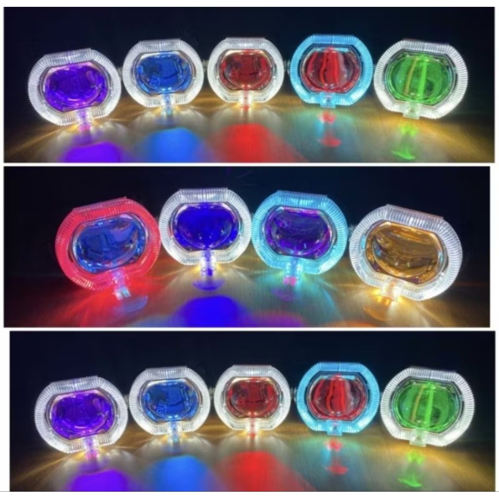 Lampu Projie Biled Ala Ala Kw Projie Ala Ala Biled 2,5inc Devil+Angel Light Putih Kuning