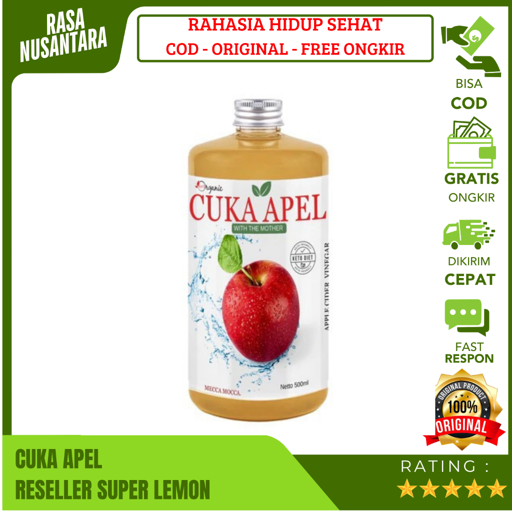 

CUKA APEL SUPER LEMON murni organik original 250ml / 500ml apple vinegar premium asli recomended untuk diet detox halal bpom/apel cedar minuman fermentasi dalam botol / sehat alami