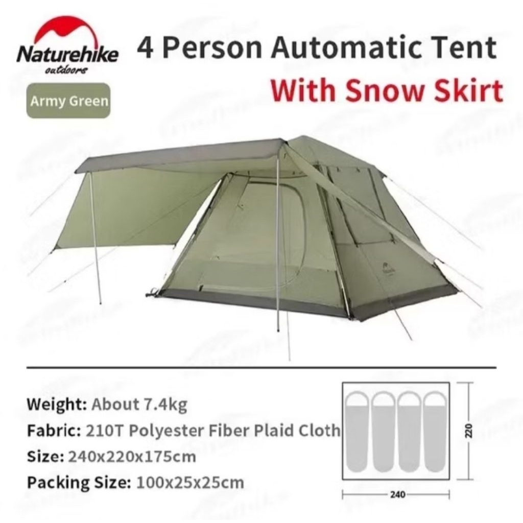 Tenda Automatic Ango 4 Person NATUREHIKE NH21ZP010