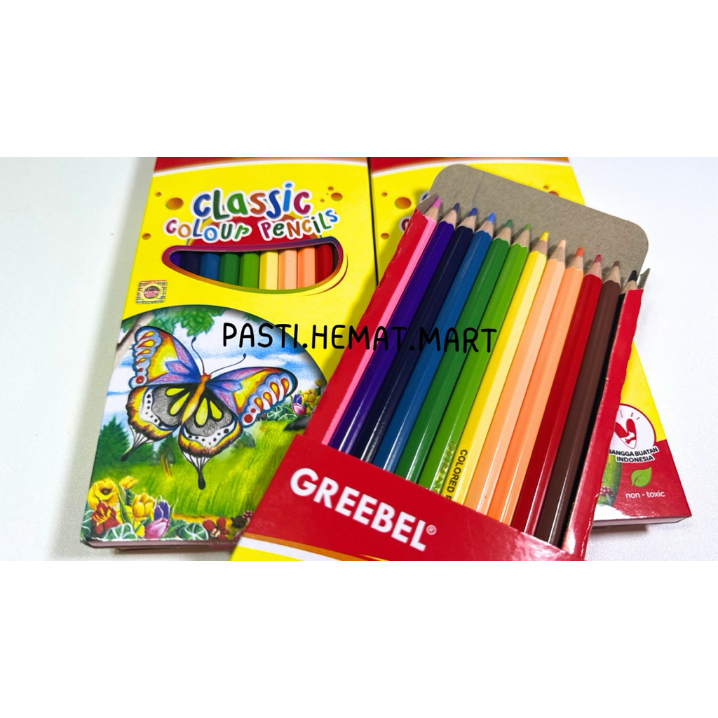 

GREEBEL PENSIL WARNA | 12 WARNA PANJANG | Non-Toxic, Aman untuk Anak TK SD