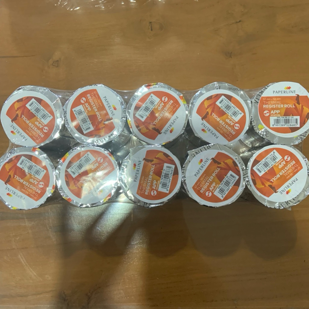 

(1 slop isi 10)PAPERLINE thermal 57x50mm/Kertas terstruktur struk kasir