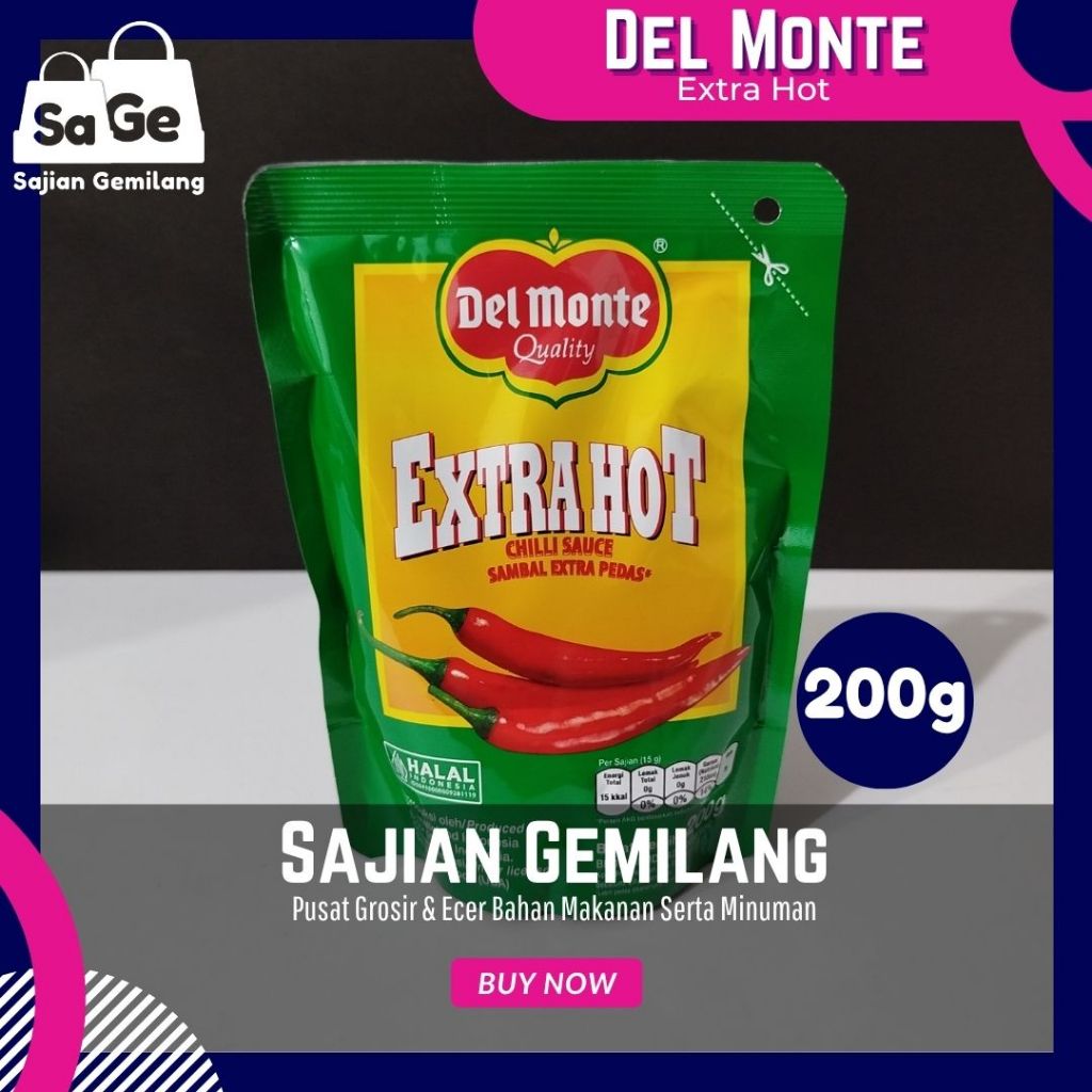 

[TURUN HARGA] Del Monte Extra Hot Saus Sambal 200gr - Pedas Nikmat Kental - Grosir Sajian Gemilang