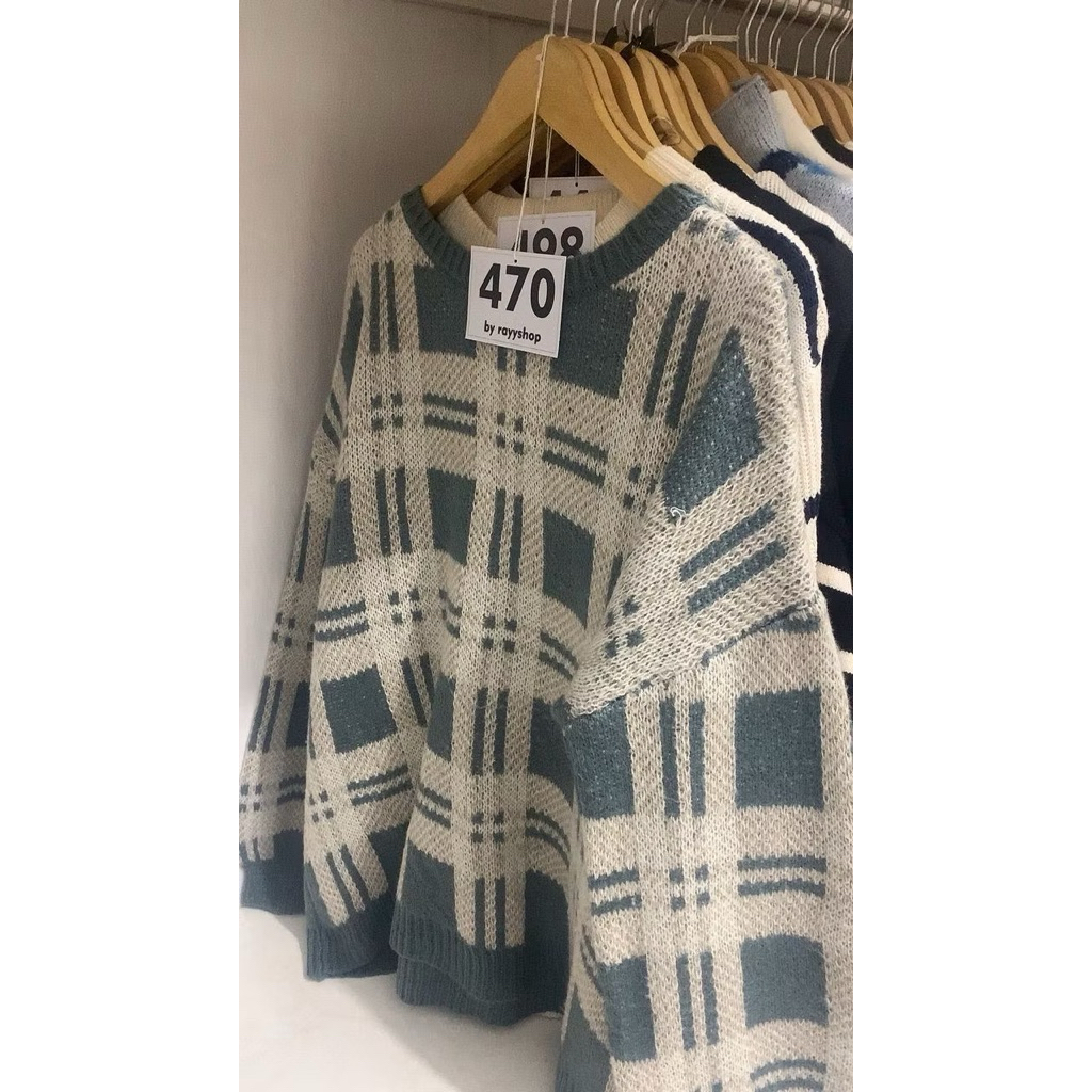 [ PRELOVED ] SWEATER KNIT RAJUT BIGSIZE MOTIF