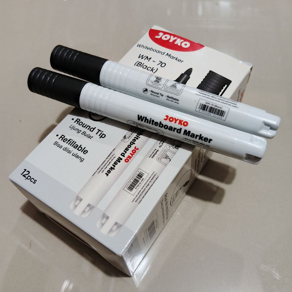 

1 Pak Spidol Whiteboard Joyko WM-70 Isi 12 Pcs HITAM