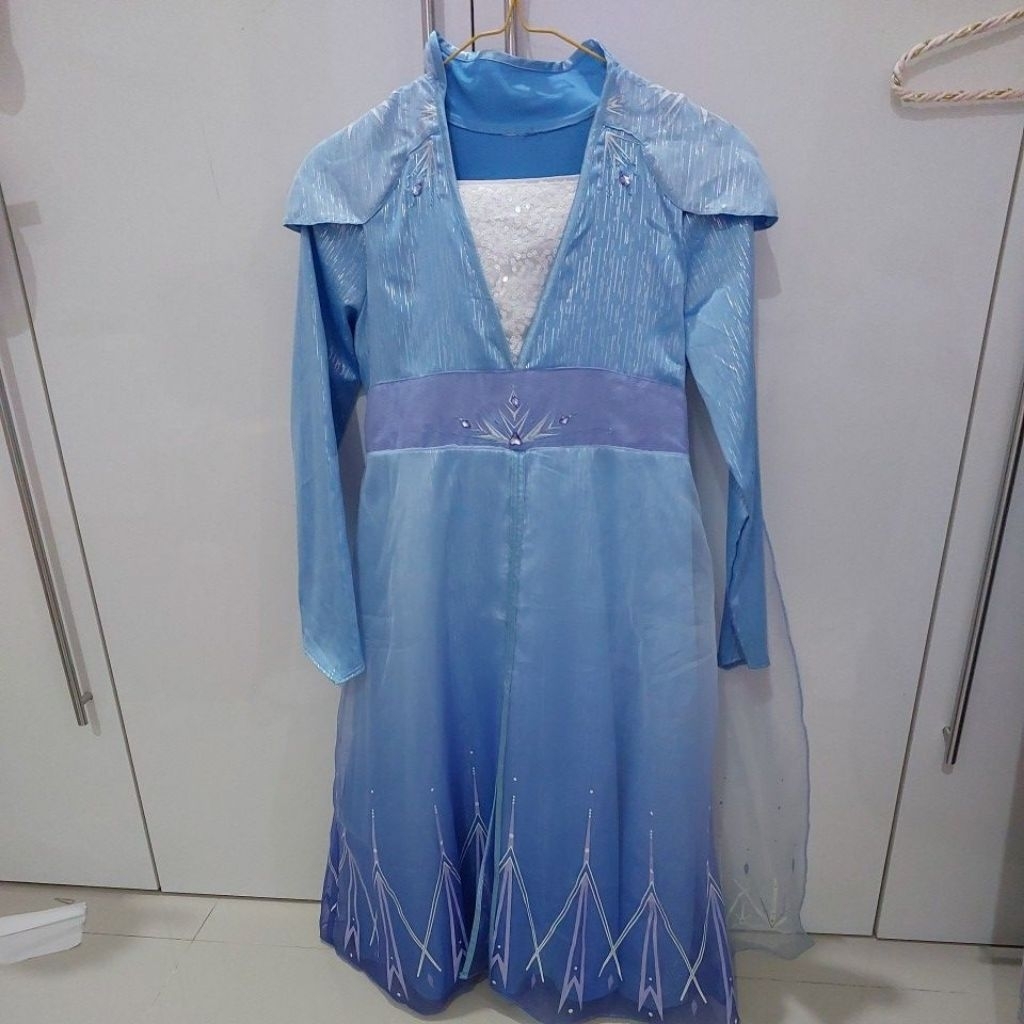 Dress Elsa Frozen set ori disneyland jepang preloved 70%OFF