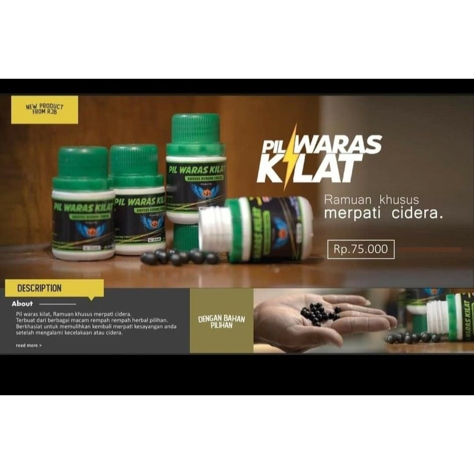 Pil waras kilat rjb jamu untuk burung cidera