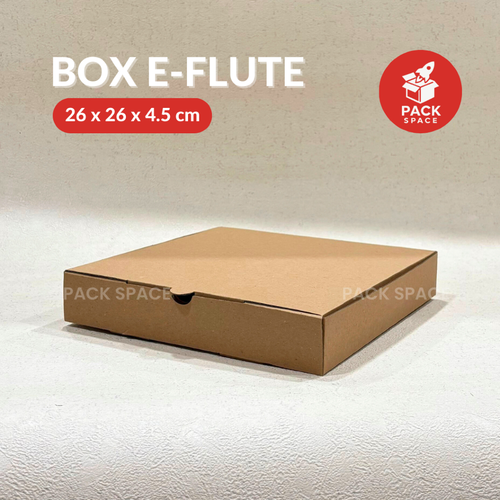

Box Kardus E-Flute Coklat Untuk Packaging Olshop Sovenir Baju Kotak Kado Hampers Snack 26x26x4.5 CM