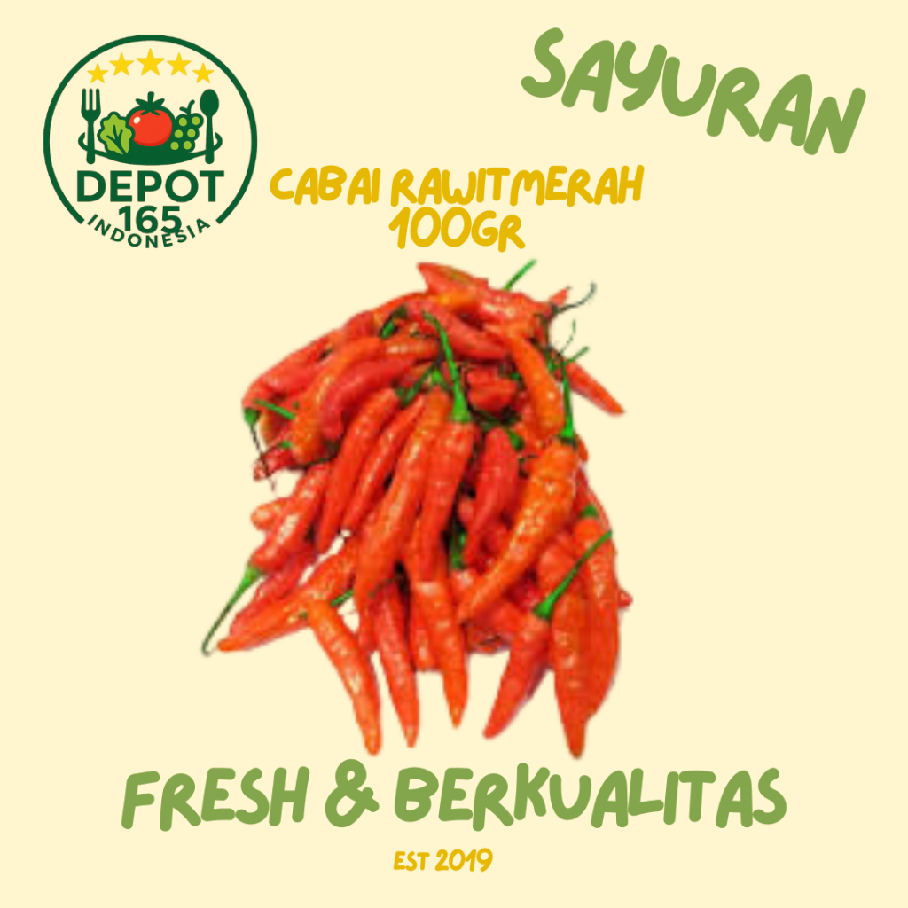 

Cabe Rawit Merah Segar 100gram | DEPOT 165 INDONESIA MART