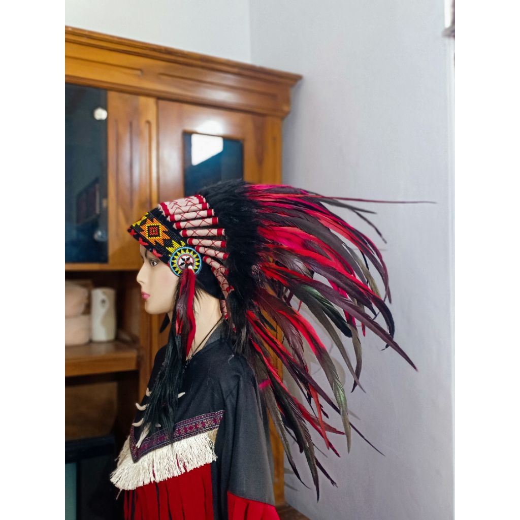 Topi apache indian merah