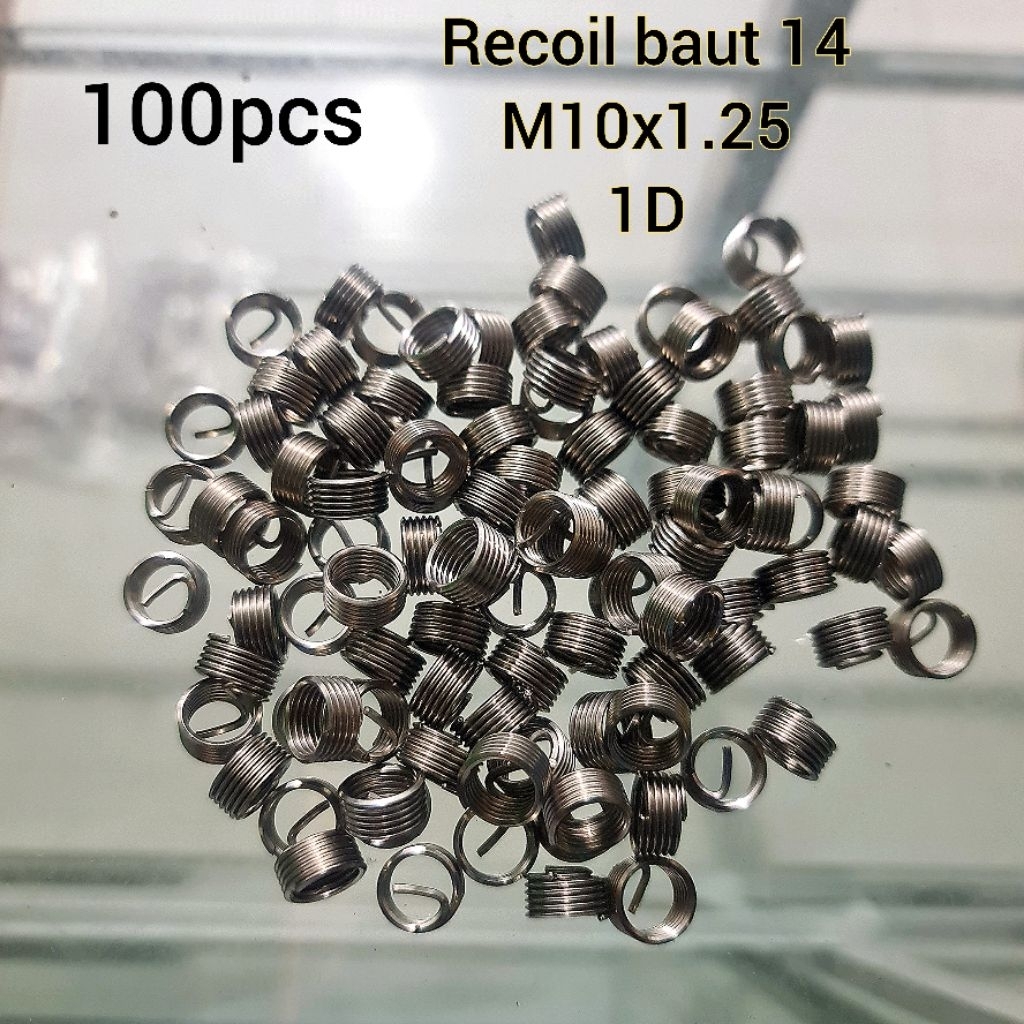 PS00021 paket 100pcs recoil 10x1.25 1D recoil baut 14 otomotif