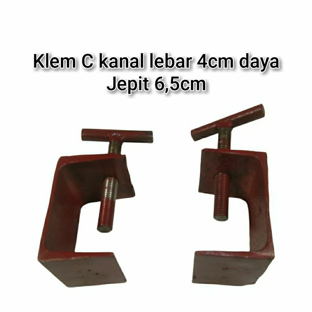 cleam c penjepit kayu/besi/baut bahan kanal lebar 4cm daya jepit 6,5cm serbaguna