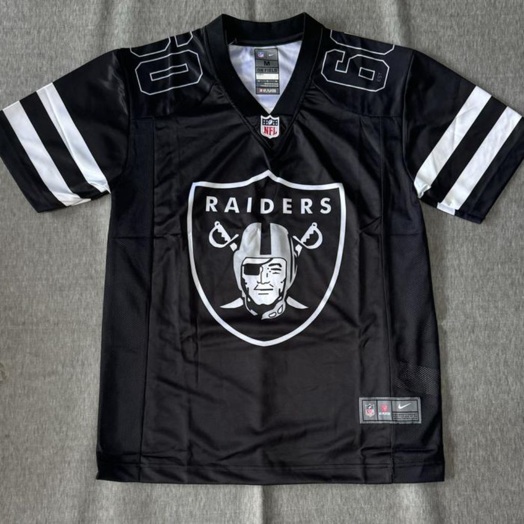 Jersey NFL Raiders Hitam Big Logo Jersey Terbaru