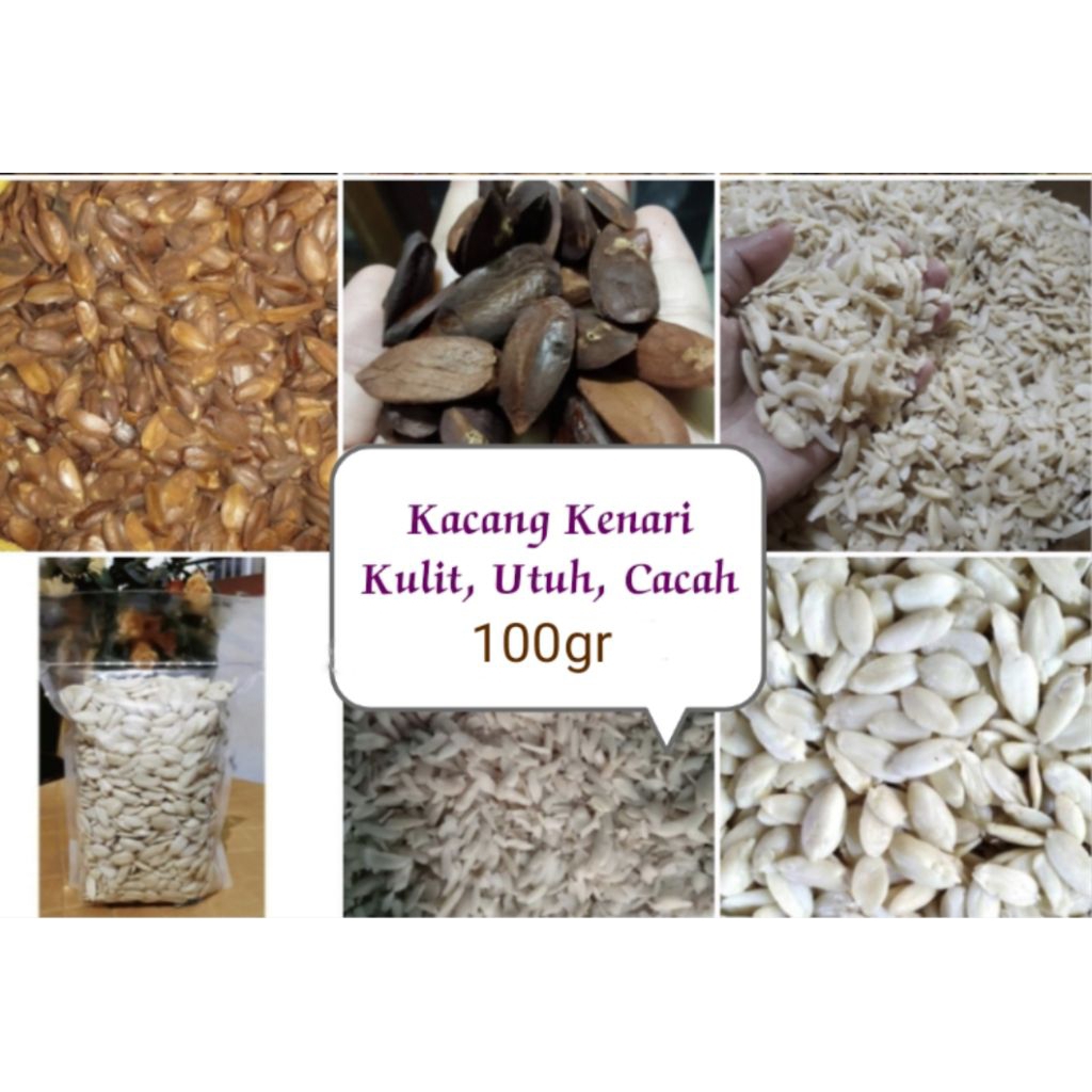 

100GR KACANG KENARI SUPER KUALITAS PREMIUM UTUH, CACAH, KULIT