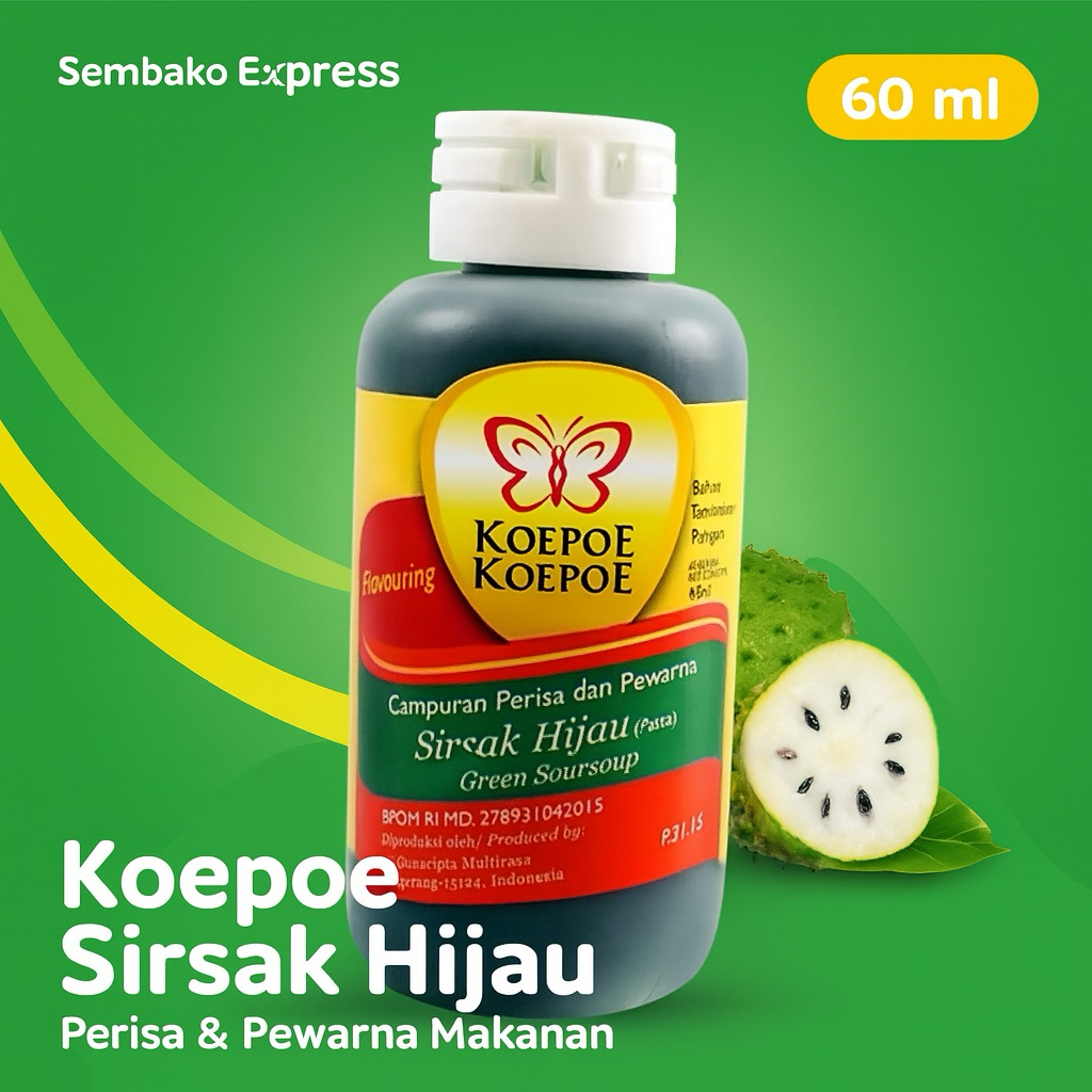 

Koepoe Koepoe Pasta Sirsak Hijau 60ml – Perisa & Pewarna Makanan