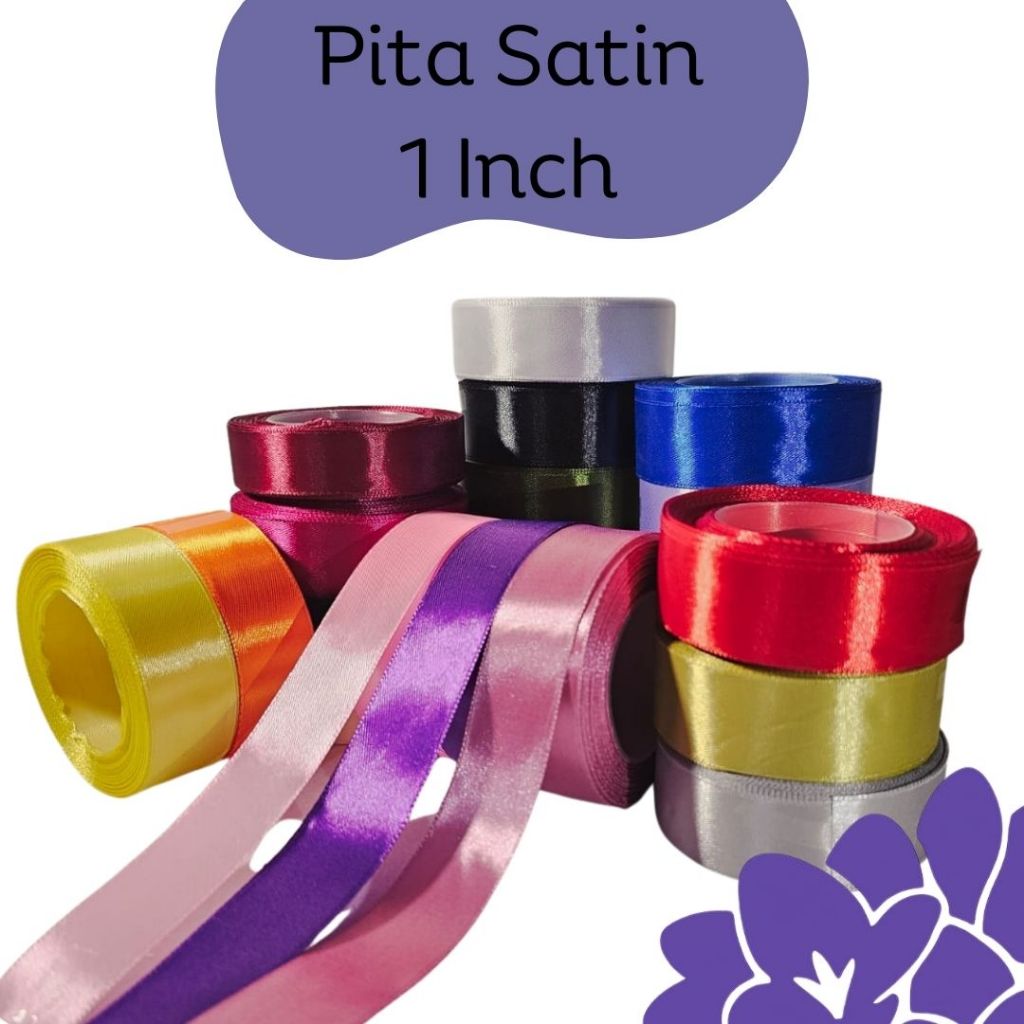 

Pita Satin 1 Inch / 2,5 cm – Pita Buket dan Dekorasi 20 Yard