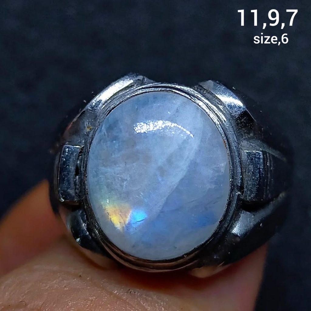 cincin batu akik asli biduri bulan antik top hq natural (asli alam)