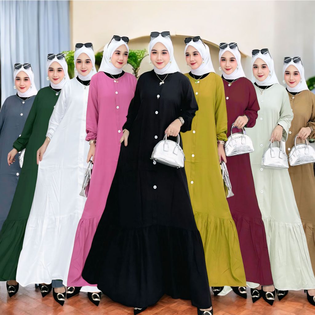 ( S M L XL XXL ) GAMIS TWILL ORI POLOS TERBARU 2025 REMPEL BAWAH BUSUI FRIENDLY / GAMIS POLOS WANITA