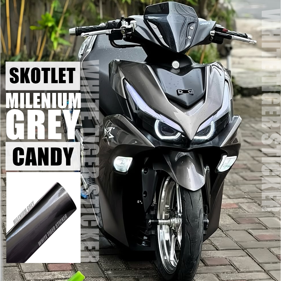 SKOTLET STIKER MOTOR MILENIUM GREY SKOTLET DARK GREY CANDY SKOTLET ABU CANDY SKOTLET GREY METALIK