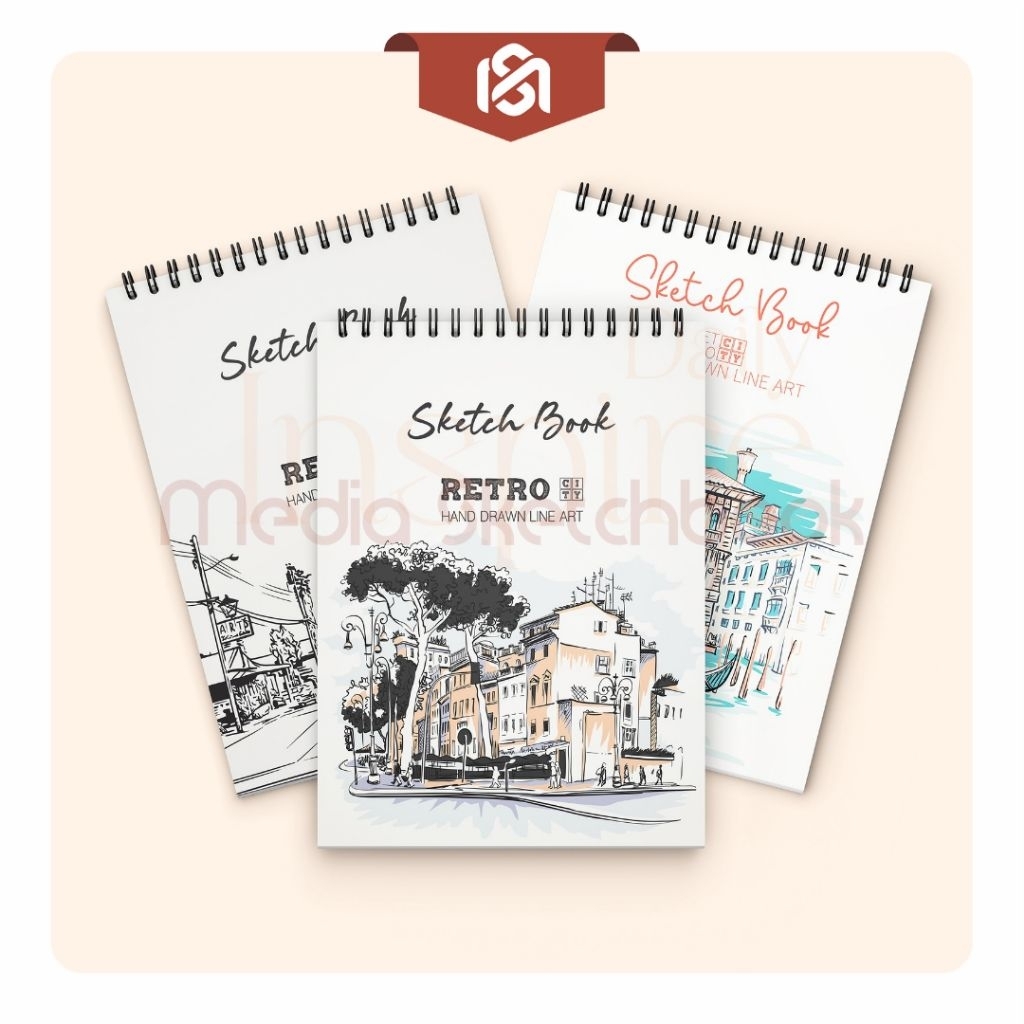 

Sketchbook A5 Aesthetic Vintage Buku Gambar Vertikal Jilid Spiral Buku Sketsa 40 Lembar/ 80 Halaman
