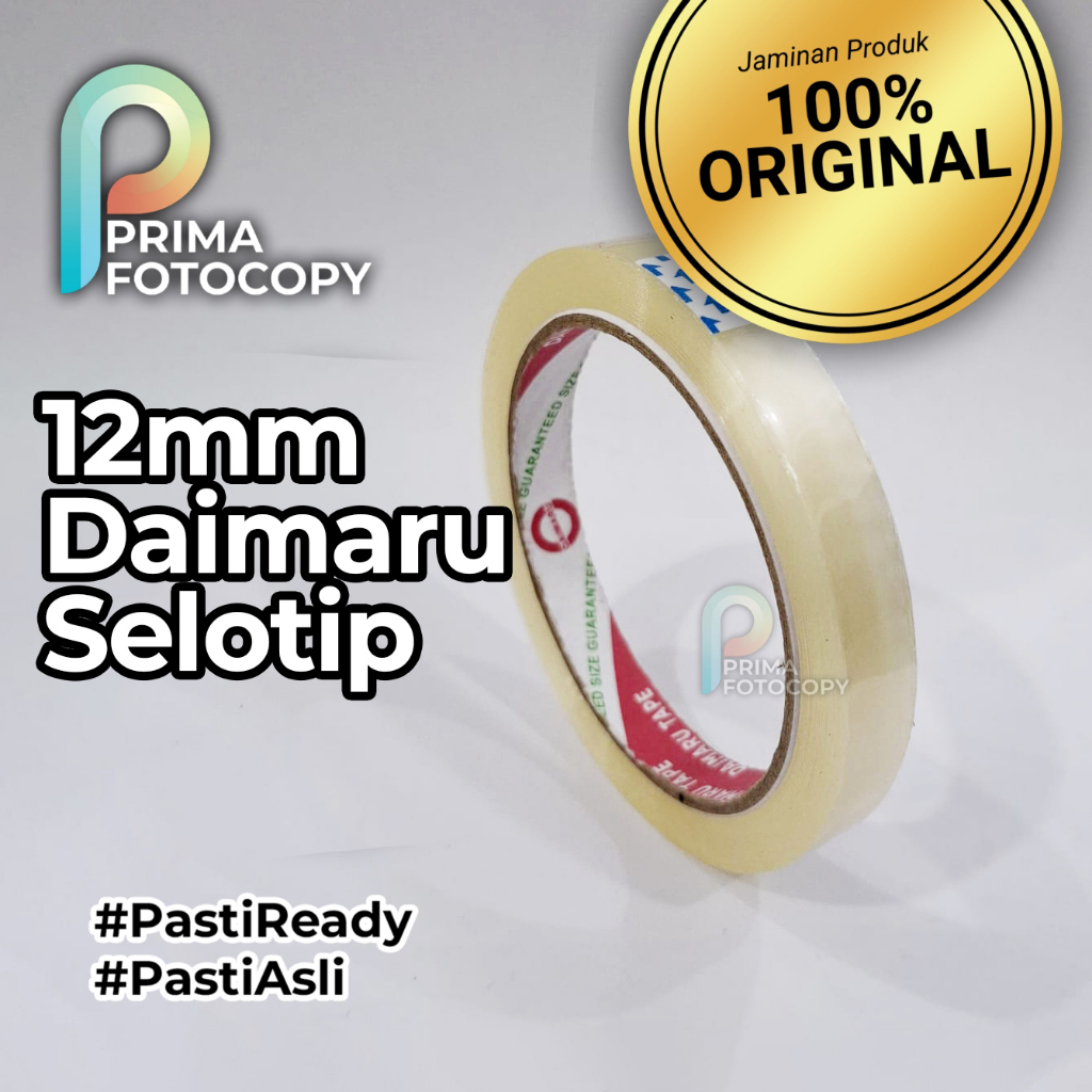 

Lakban Bening Daimaru 1 / 2 In | 12MM x 72 yard selotip selotape solasi 1cm 1 jari Transparan