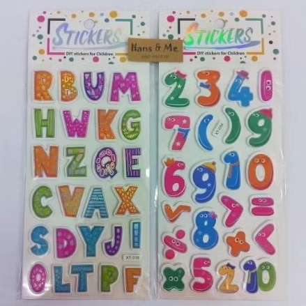 

Sticker Stiker Spon Abjad Huruf Angka