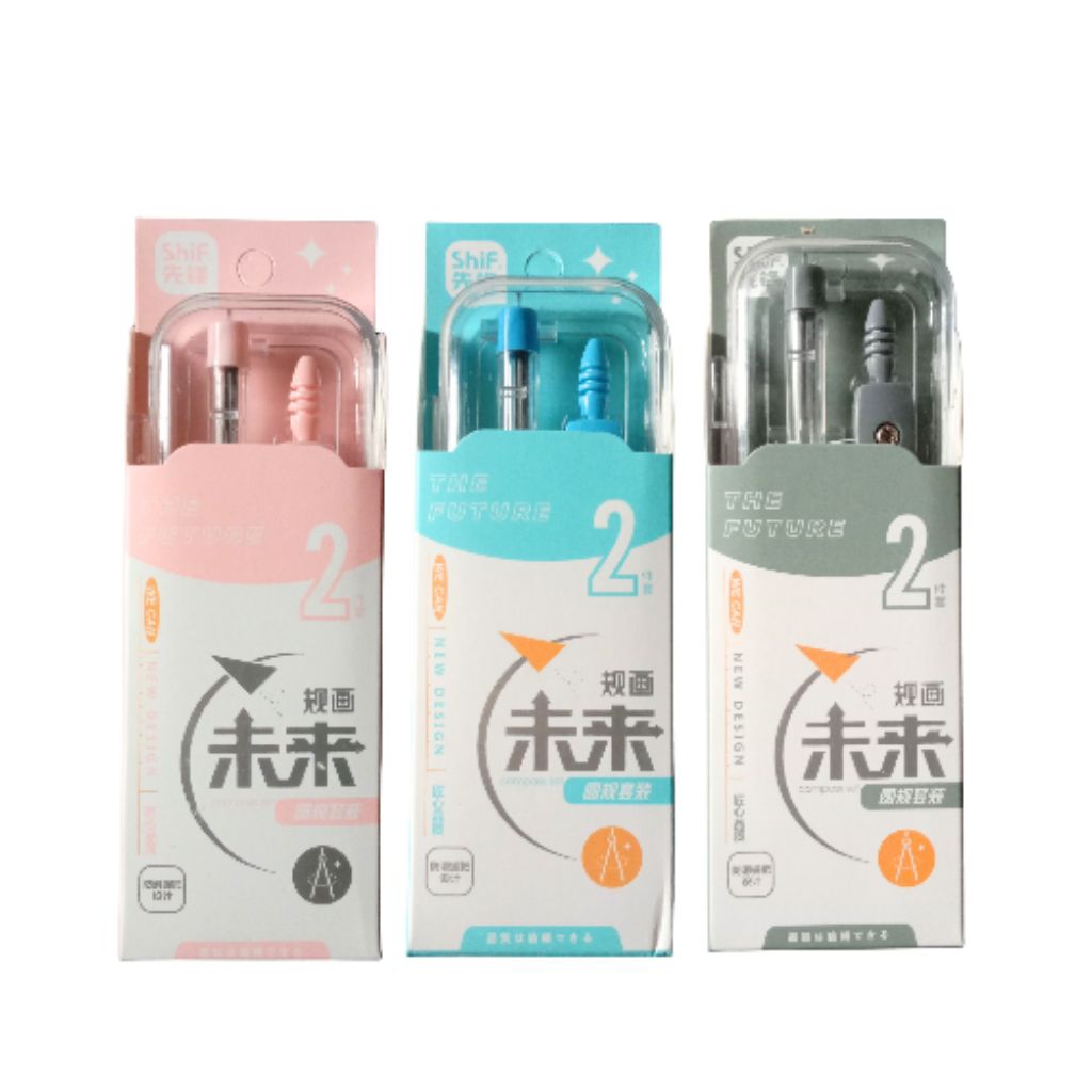 

[YOBANA] SHIF JANGKA PLASTIK SET COMPASS SET PLASTIC DENGAN REFILL BERBAGAI WARNA