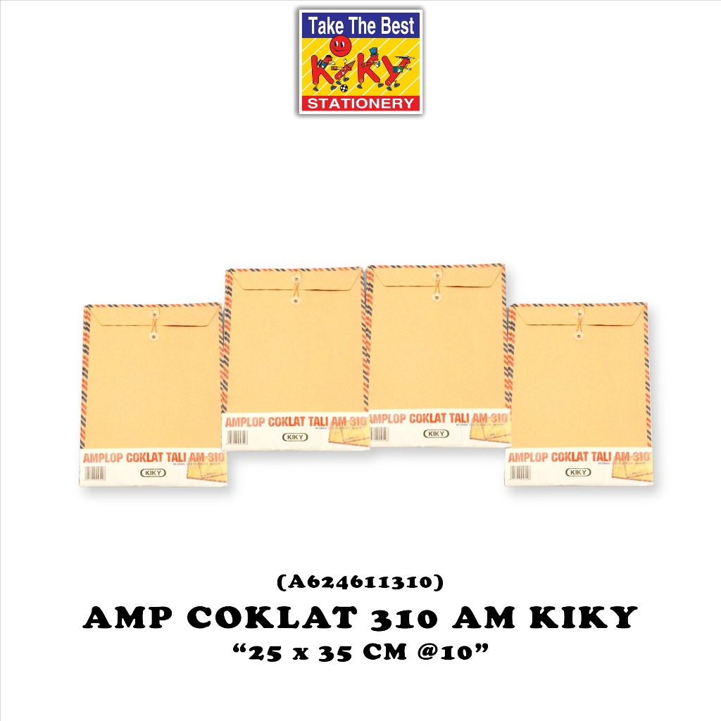 

KIKY Amplop Coklat Airmail No. 310 - 80 GRAM Tali- 1 Pack = 10 Lembar