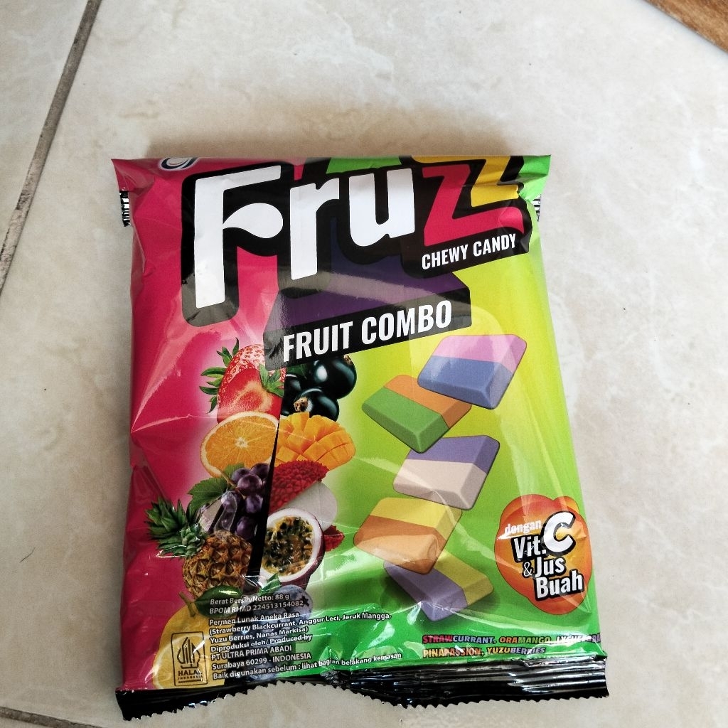 

[1 Bungkus] Permen Fruzz Fruit combo 88 gram | Dengan vitamin C & Jus buah