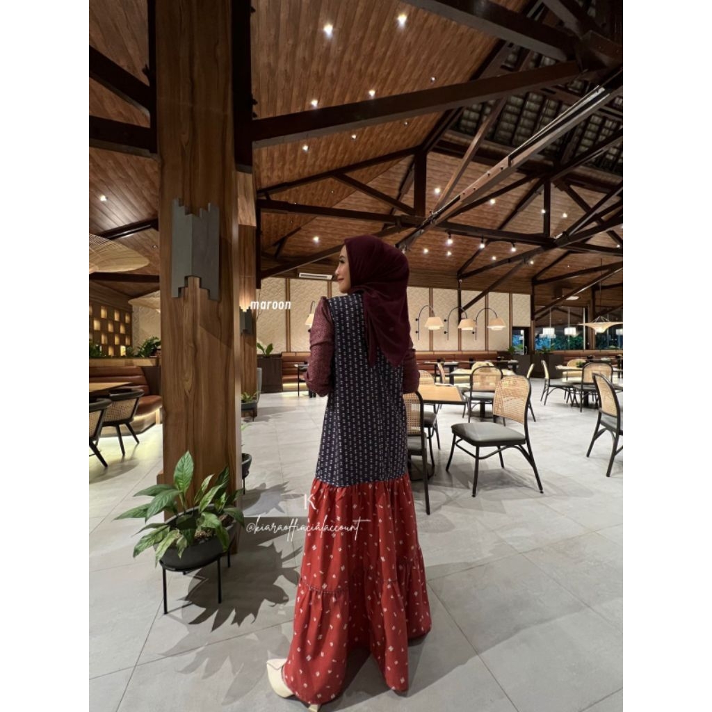 READY Salsabila Dress by Kiara✔️gamis motif, gamis cantik, gamis kiara