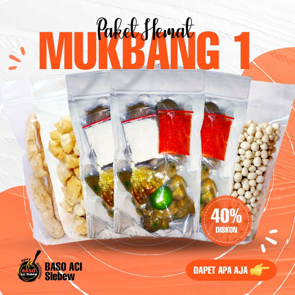 

Paket Hemat MUKBANG 1 (Baso Aci Tulang Rangu isi 15 biji, Cuanki Lidah, Siomay MIni, Sukro Cikur)
