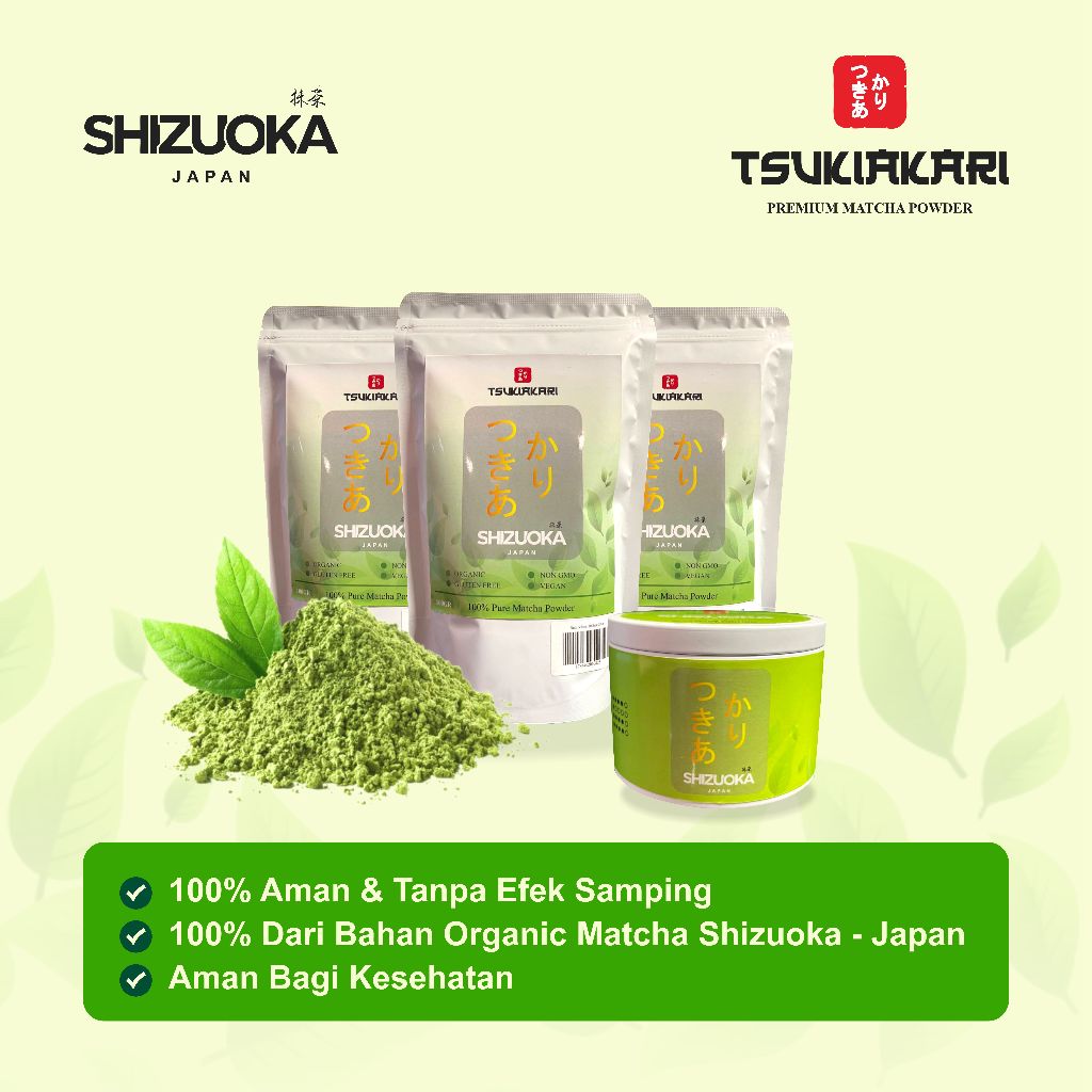 

Shizuoka Matcha - Original Matcha JAPAN 50 gr-100gr | Tsukiakari PREMIUM Pure Matcha Powder Tanpa Campuran