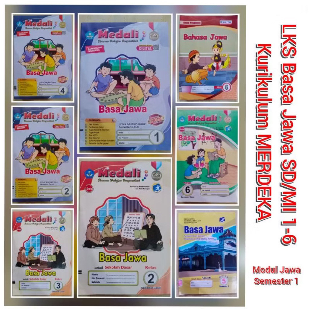 LKS BAHASA JAWA MEDALI KURIKULUM MERDEKA semester 1 kelas 1 sampai kelas 6