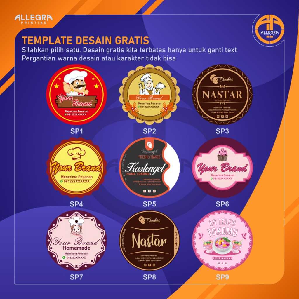 

Stiker Makanan / Stiker Label Makanan / Stiker Kemasan 5cm x 5cm