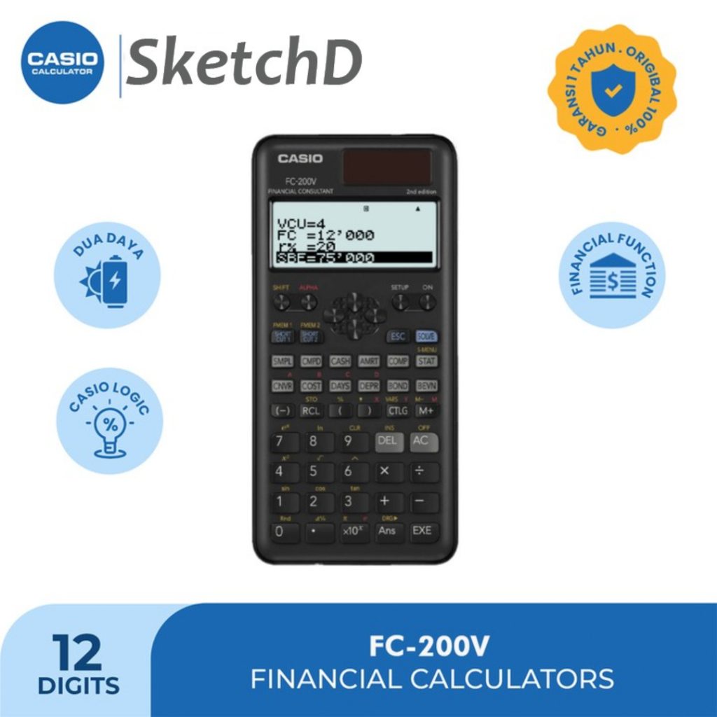 

Kalkulator Keuangan Finansial Casio FC200V Financial Calculator cocok untuk akuntan FC 200 V