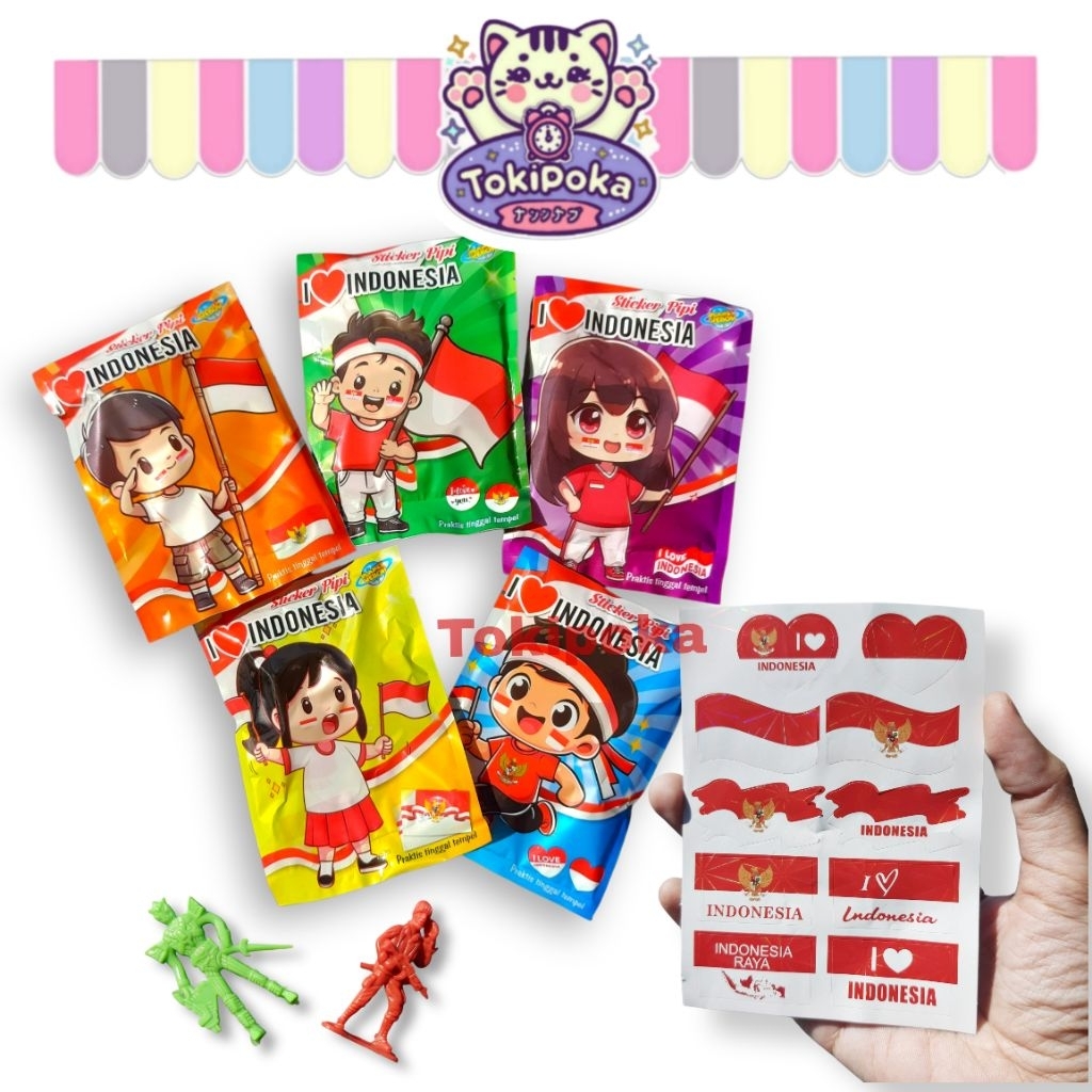

Toki - N008 STICKER PIPI / 10PCS STICKER PIPI MERAH PUTIH + 2 MAINAN RANDOM / STIKER PIPI MERAH PUTIH
