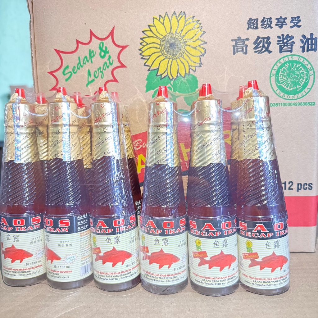 

Kecap Ikan , Bahan Makanan , Cap Bunga Matahari 135ML Siap Packing 12pcs