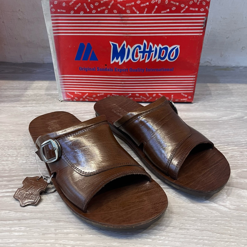 Michido - Sandal Kulit Pria / Sandal Selop Bapak M-08
