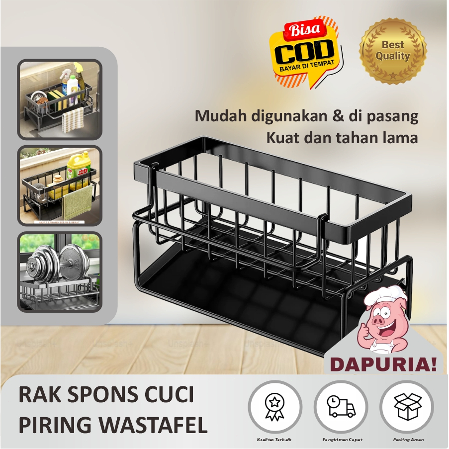 Rak Pengering Sponge Sabun Cuci Piring Rak Bumbu Dapur Rak Kamar Mandi Stainless Rak Cuci piring