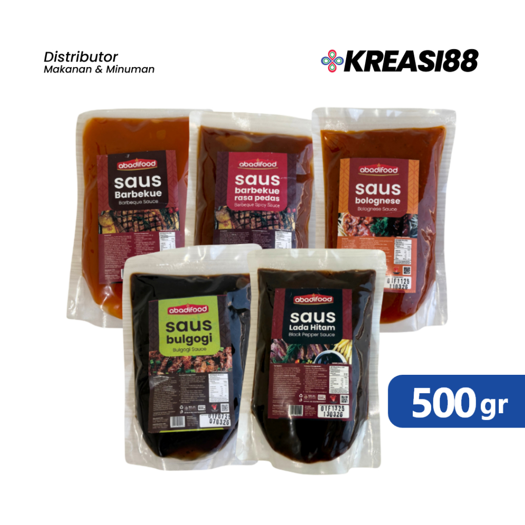 

ABADIFOOD SAUS Barbeque / Spicy Barbeque / Bolognese / Bulgogi / Blackpepper