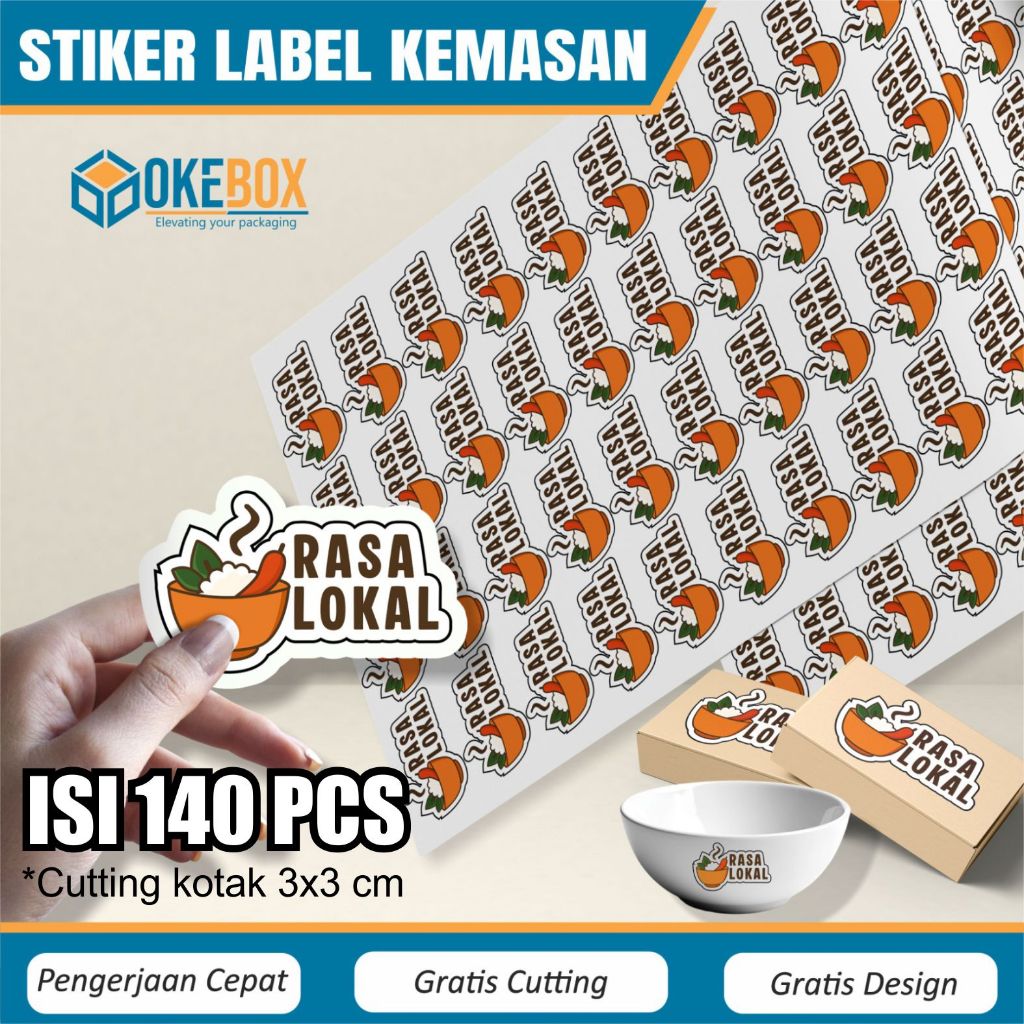 

140 PCS Sticker stiker setiker label makanan custom harga murah jualan kecil vinyl transparan svt4