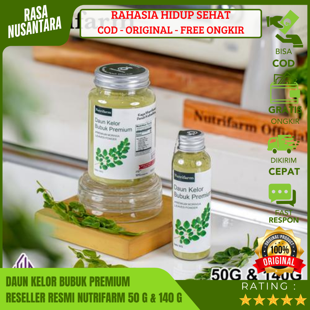 

KELOR BUBUK NUTRIFARM (GRATIS ONGKIR) Daun Kelor Penurun Kolesterol & Asam Urat Bubuk 150Gr & 450Gr ORIGINAL 100% / Daun Kelor Peninggi Badan / Moringa Bubuk Premium Pure Organic / Herbal Untuk ASI Booster / Bubuk Herbal Memelihara Fungsi dan Kesehatan