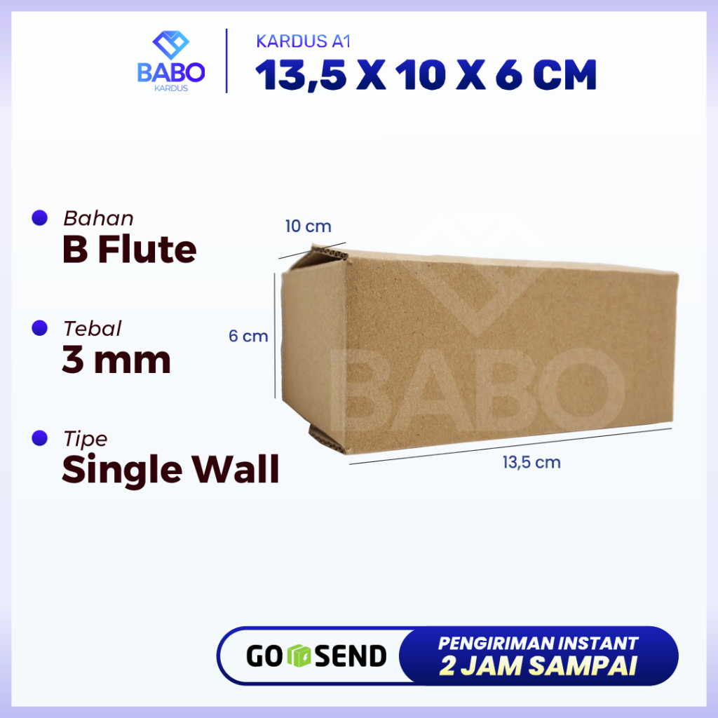 

Kardus Karton Box Polos Corrugated 13,5x10x6 (Kardus 13.5 x 10 x 6 cm)